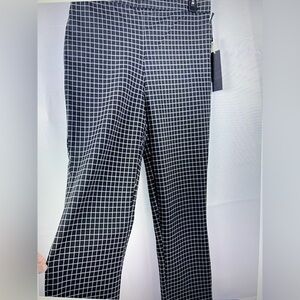 Massimo Fabbro Womens 4 Way Stretch High Waist Trousers Pants Plaid Sz 10 NWT